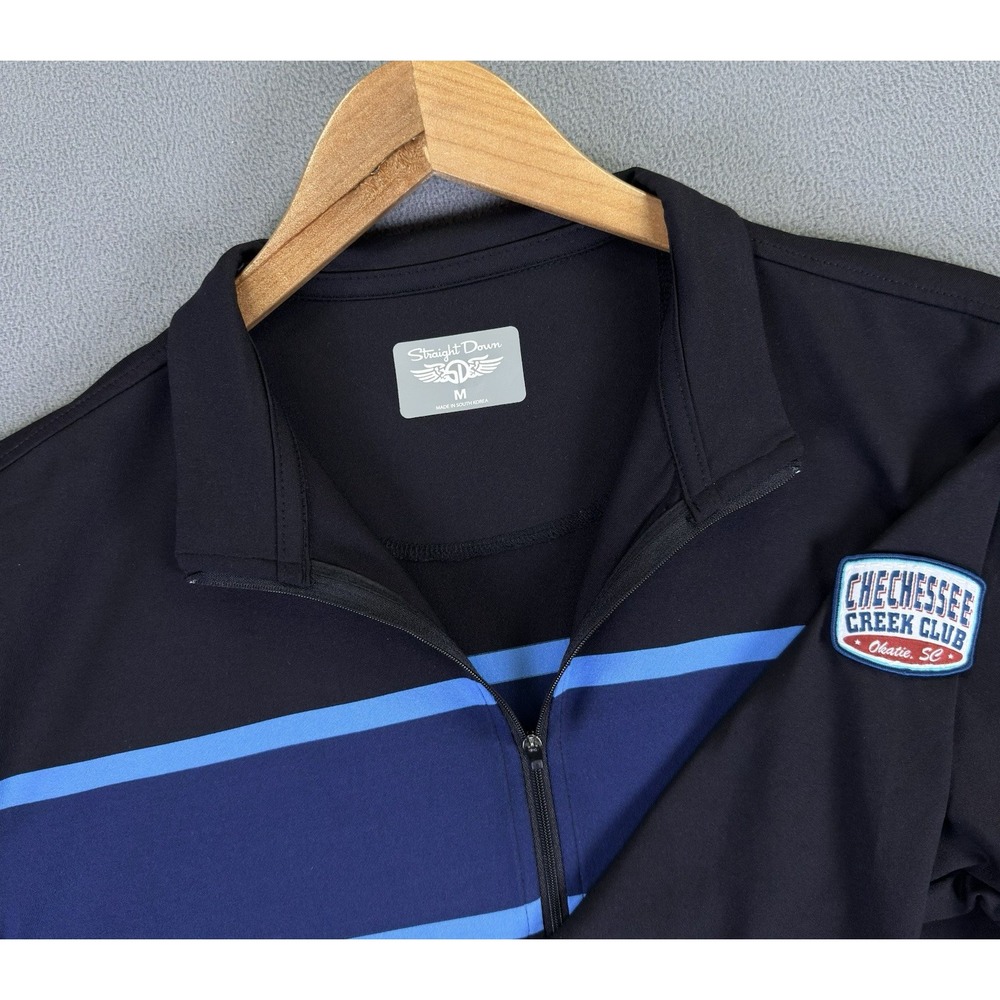 Straight Down Quarter Zip Medium Black Chechessee Creek Club‎ Performance Golf
